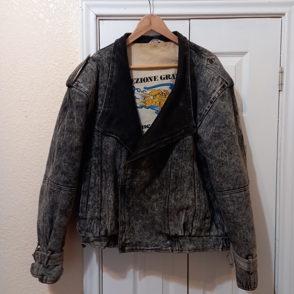 80s acid wash denim jacket